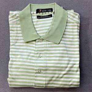 Divots Players Edition Golf Polo Shirt Pima Cotton Mens XXL SS Green White NEW